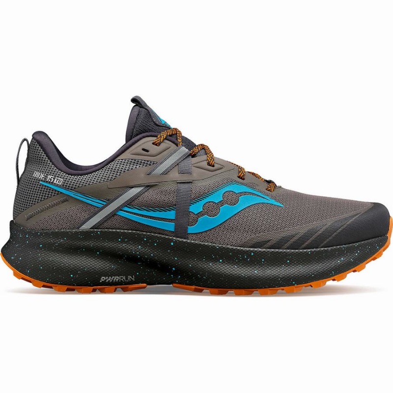 Grey / Blue Saucony Ride 15 TR Men\'s Trail Running Shoes | Philippines S61478-P92