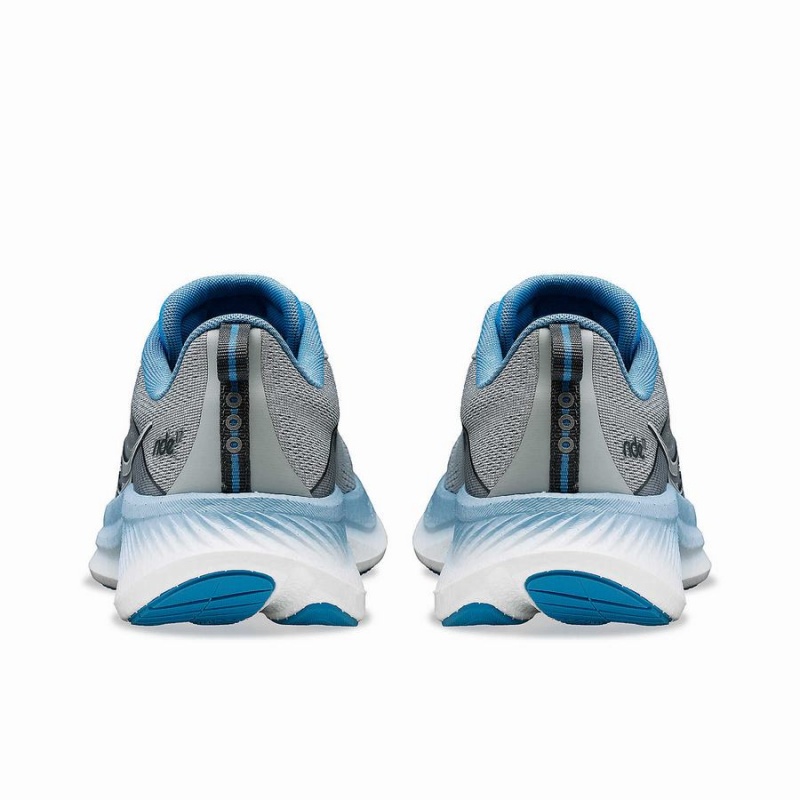 Grey / Blue Saucony Ride 17 Wide Women's Running Shoes | Philippines S60915-C75