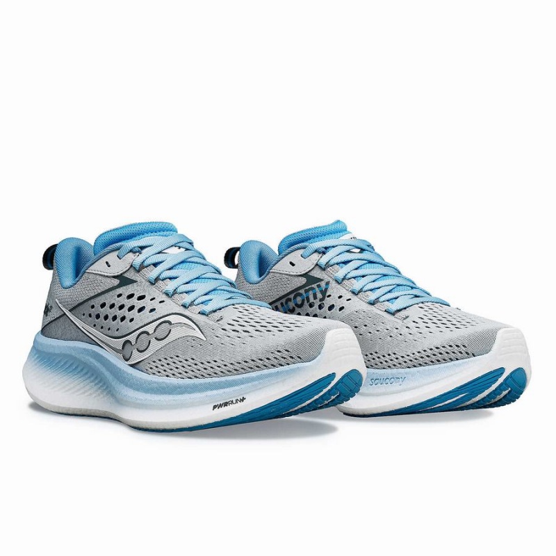 Grey / Blue Saucony Ride 17 Women's Running Shoes | Philippines S40278-L07