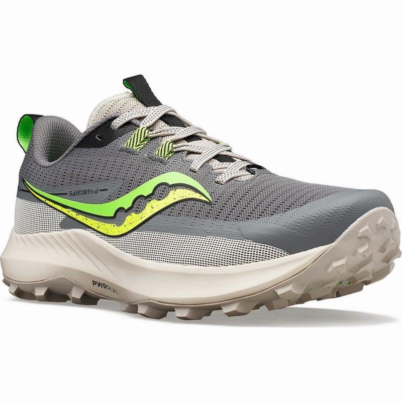 Grey / Green Saucony Peregrine 13 Men's Running Shoes | Philippines S15309-Y41