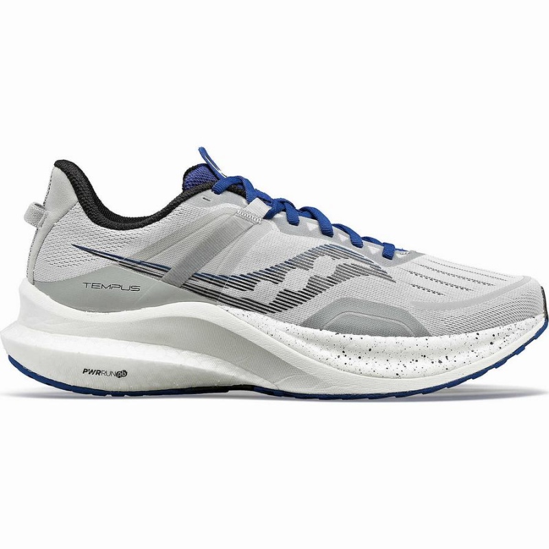 Grey / Indigo Saucony Tempus Men\'s Running Shoes | Philippines S01843-G82