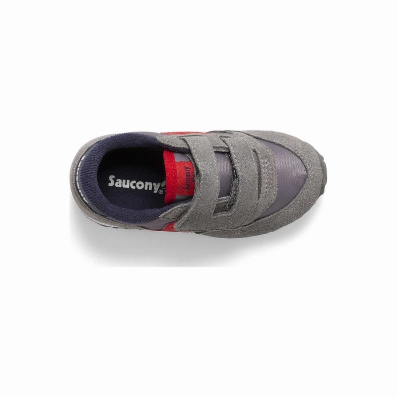 Grey / Navy / Red Saucony Jazz Hook & Loop Kids' Sneakers | Philippines S73809-K94