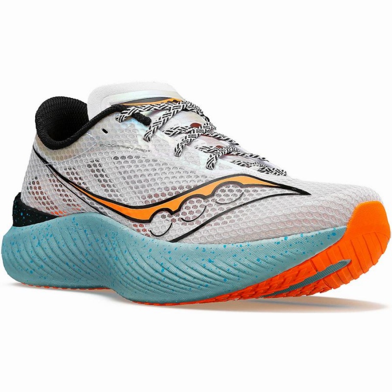 Grey / Orange Saucony Endorphin Pro 3 Men's Running Shoes | Philippines S09174-Q04