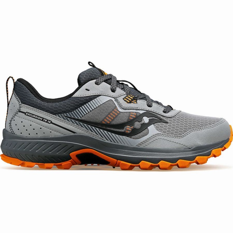 Grey / Orange Saucony Excursion TR16 Men\'s Trail Running Shoes | Philippines S75319-P81