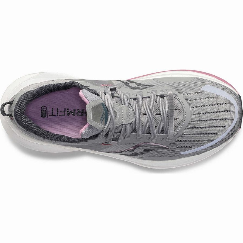 Grey / Pink Saucony Tempus Wide Women's Running Shoes | Philippines S59860-A45