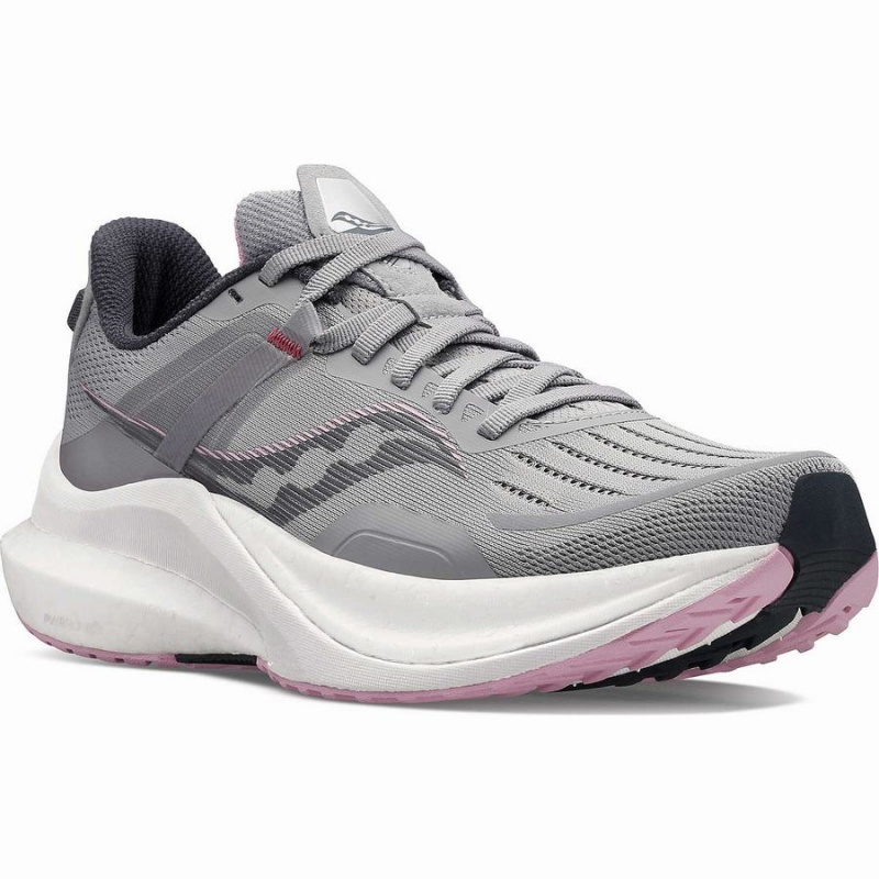 Grey / Pink Saucony Tempus Wide Women's Running Shoes | Philippines S59860-A45