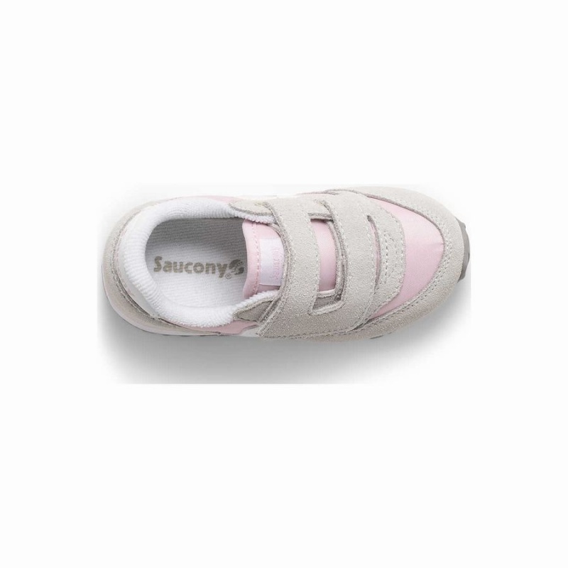 Grey / Pink / White Saucony Baby Jazz Hook & Loop Kids' Sneakers | Philippines S05381-T20