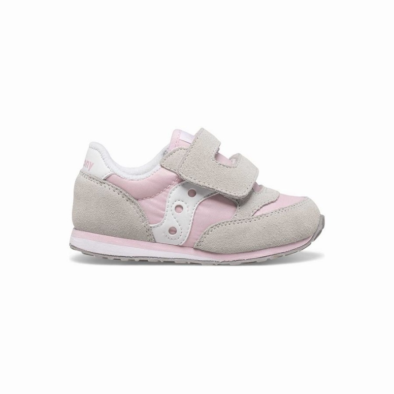 Grey / Pink / White Saucony Baby Jazz Hook & Loop Kids\' Sneakers | Philippines S05381-T20