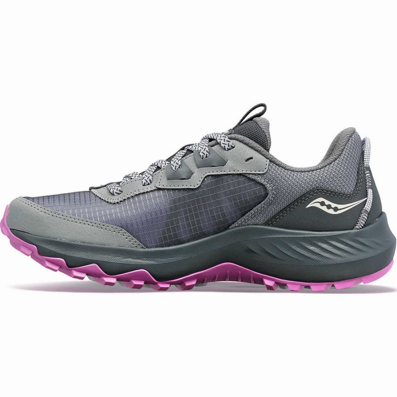 Grey / Purple Saucony Aura TR Wide Women's Trail Running Shoes | Philippines S90138-Y13