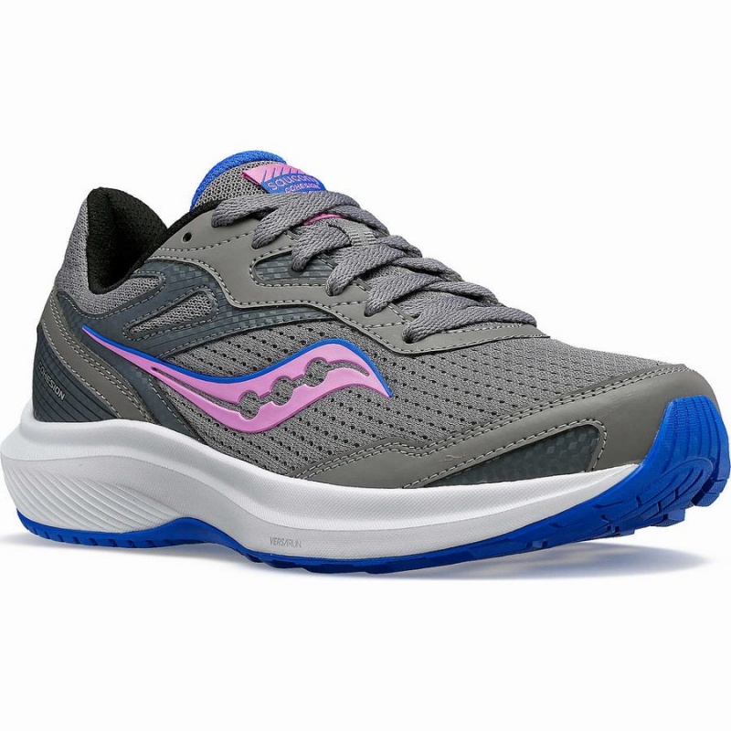 Grey / Purple Saucony Cohesion 16 Wide Women's Walking Shoes | Philippines S41536-A16