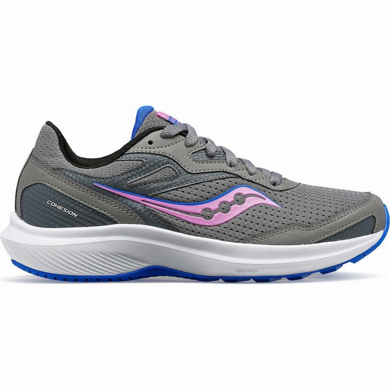 Grey / Purple Saucony Cohesion 16 Wide Women\'s Walking Shoes | Philippines S41536-A16