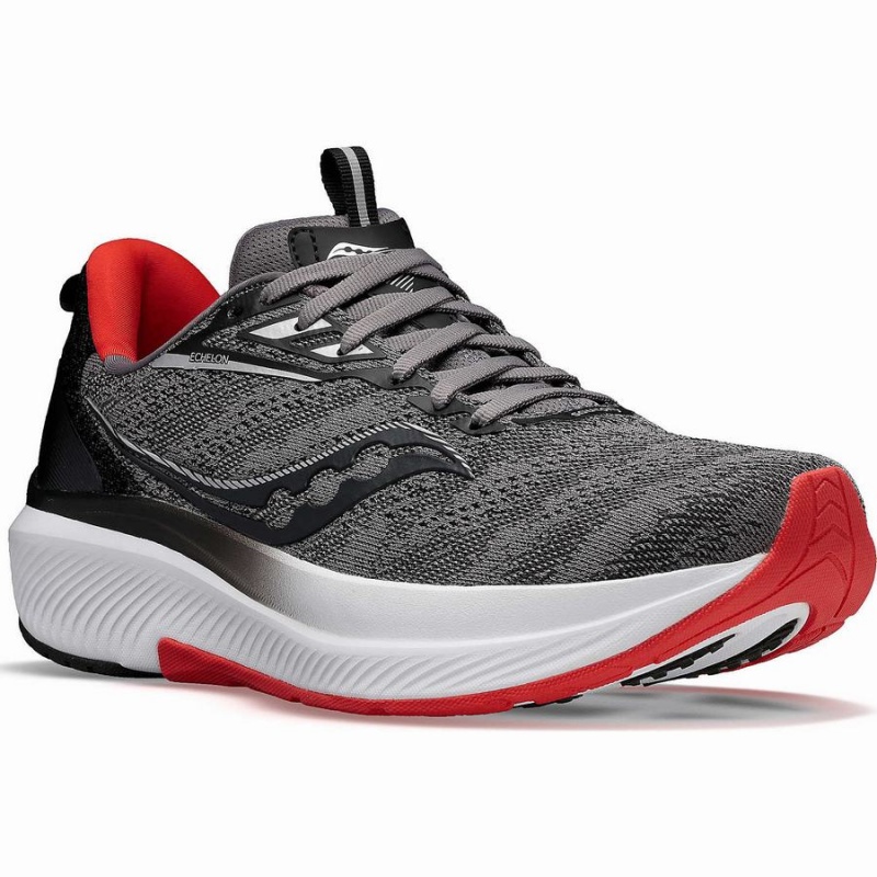 Grey / Red Blue Saucony Echelon 9 Men's Running Shoes | Philippines S01463-V13