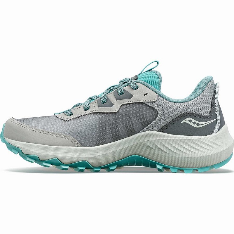 Grey / Turquoise Saucony Aura TR Wide Women's Trail Running Shoes | Philippines S68127-R75