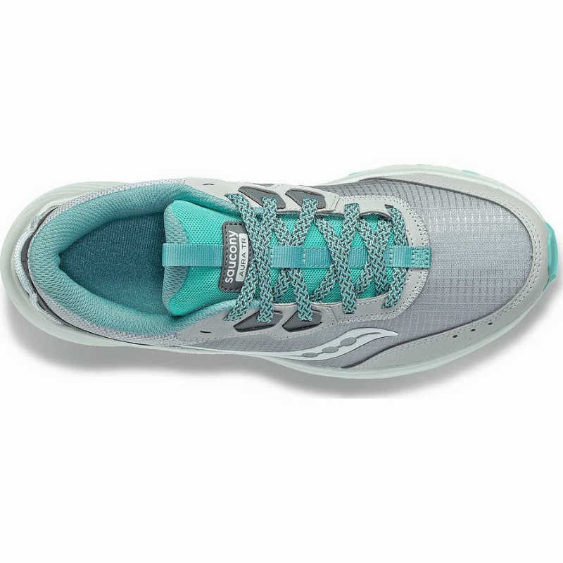 Grey / Turquoise Saucony Aura TR Wide Women's Trail Running Shoes | Philippines S68127-R75