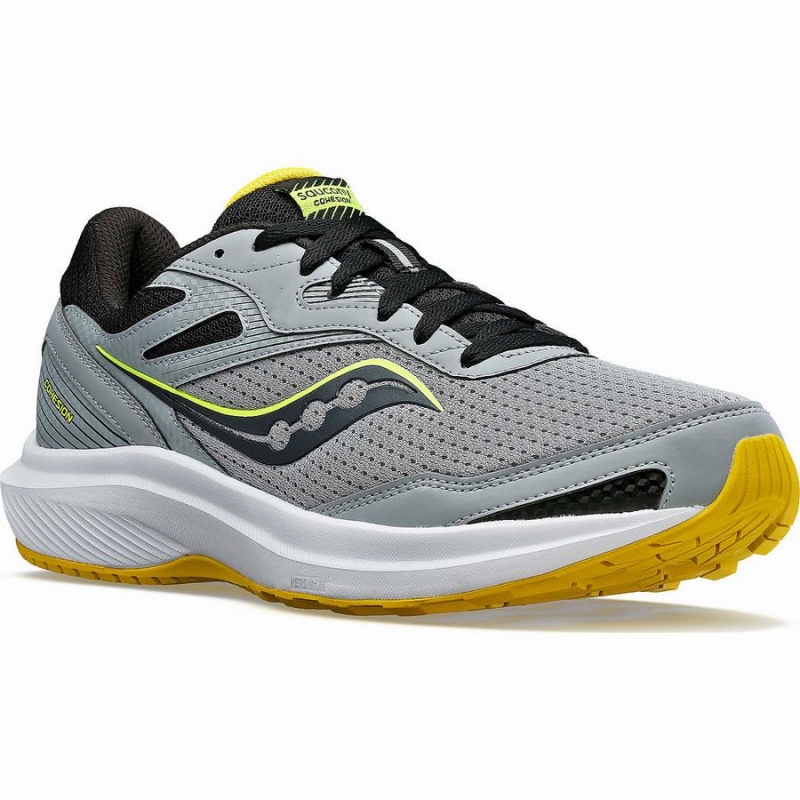 Grey / Yellow Saucony Cohesion 16 Men's Running Shoes | Philippines S09164-K41