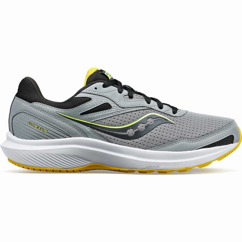 Grey / Yellow Saucony Cohesion 16 Men\'s Running Shoes | Philippines S09164-K41