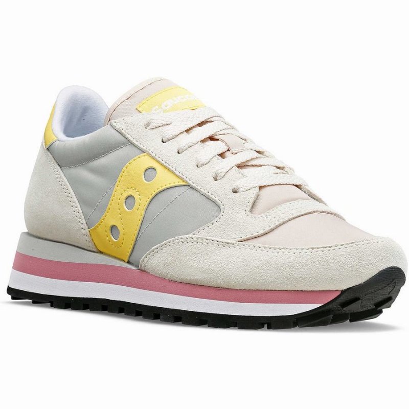 Grey / Yellow Saucony Jazz Triple Women's Sneakers | Philippines S69308-Y64