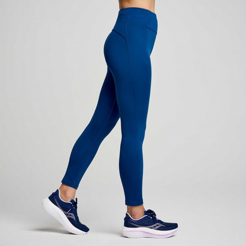 Indigo Saucony Fortify Crop Women's Tight | Philippines S96170-U87