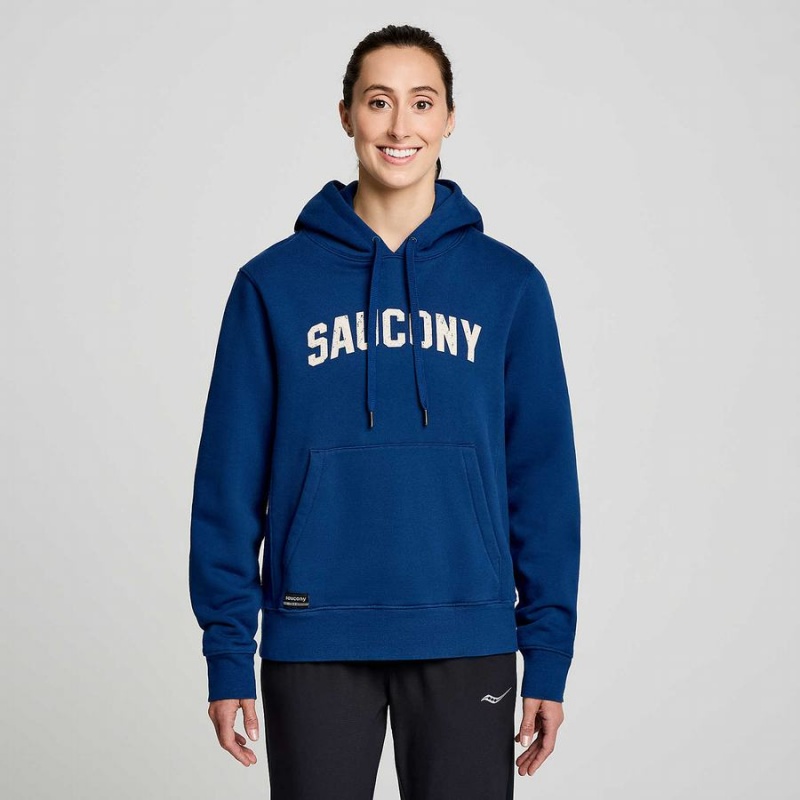 Indigo Saucony Recovery Hoody Men's Hoodie | Philippines S35872-S54