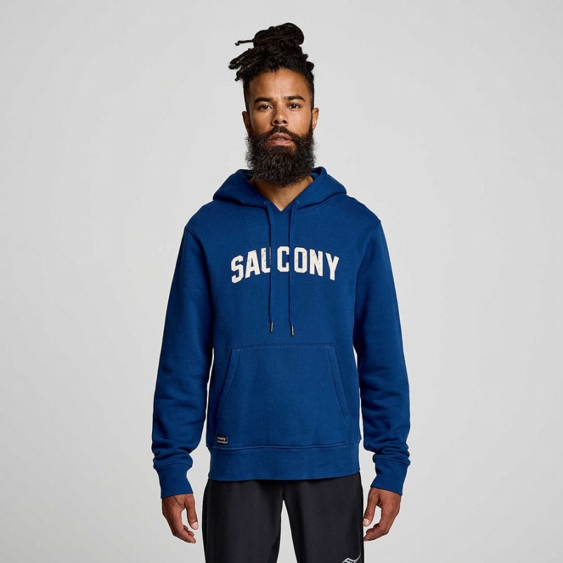 Indigo Saucony Recovery Hoody Men's Hoodie | Philippines S35872-S54