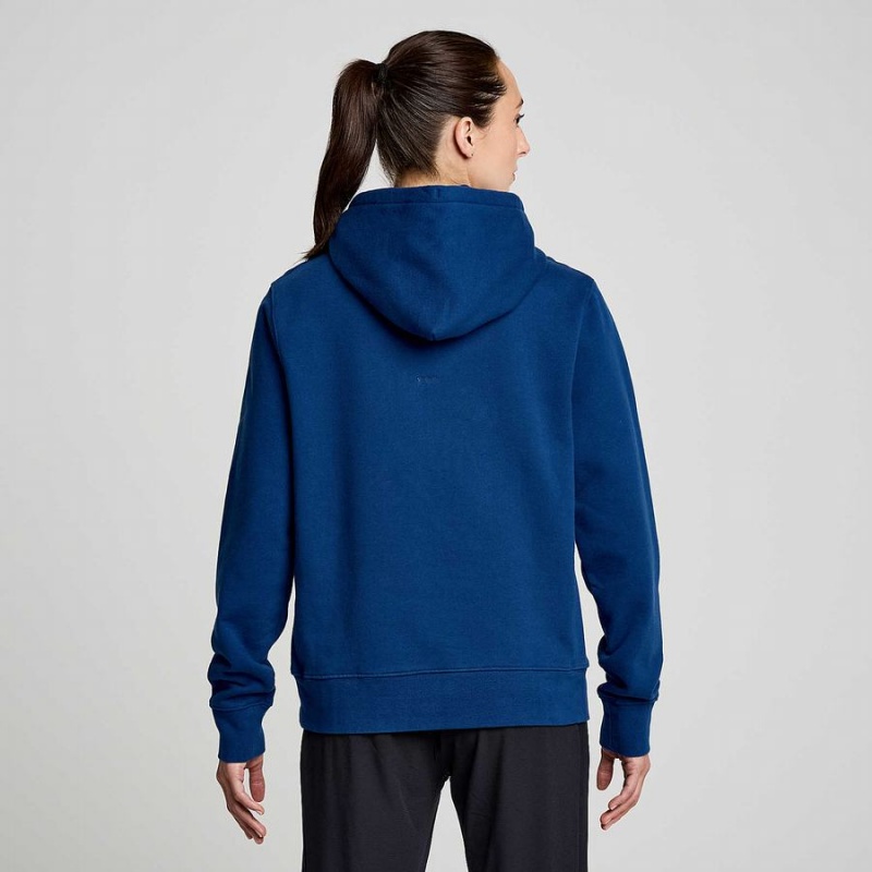 Indigo Saucony Recovery Hoody Men's Hoodie | Philippines S35872-S54