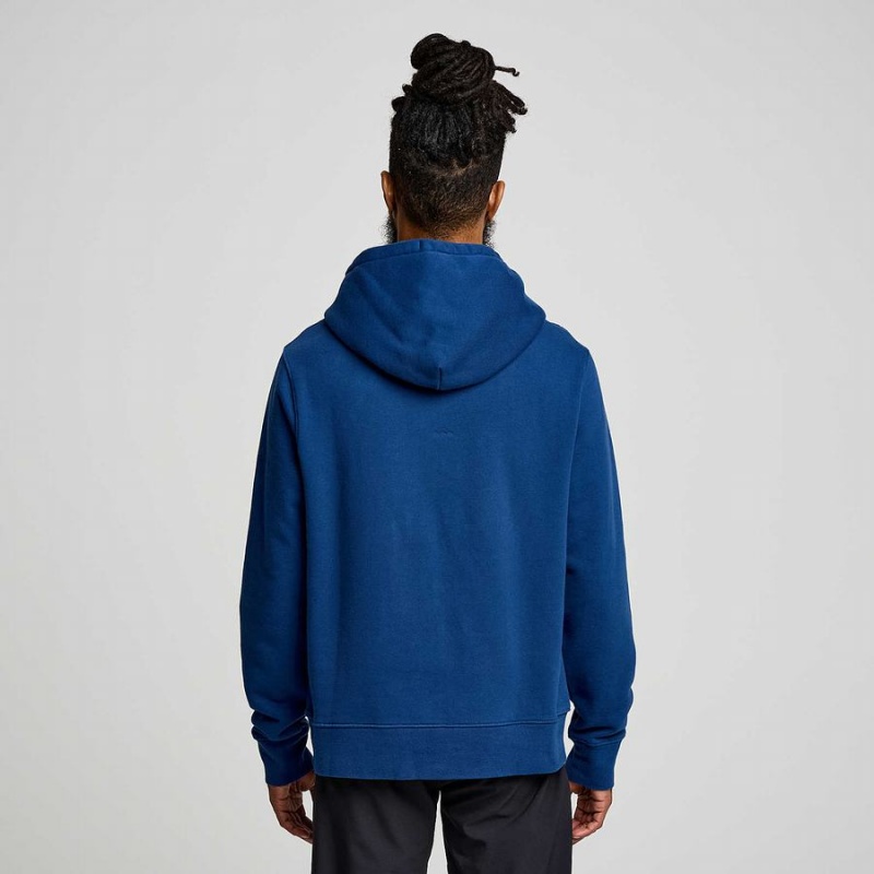 Indigo Saucony Recovery Hoody Men's Hoodie | Philippines S35872-S54