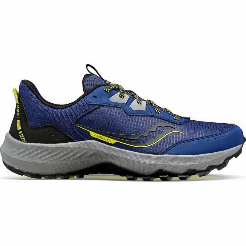 Indigo / Black Saucony Aura TR Men\'s Trail Running Shoes | Philippines S62348-J95