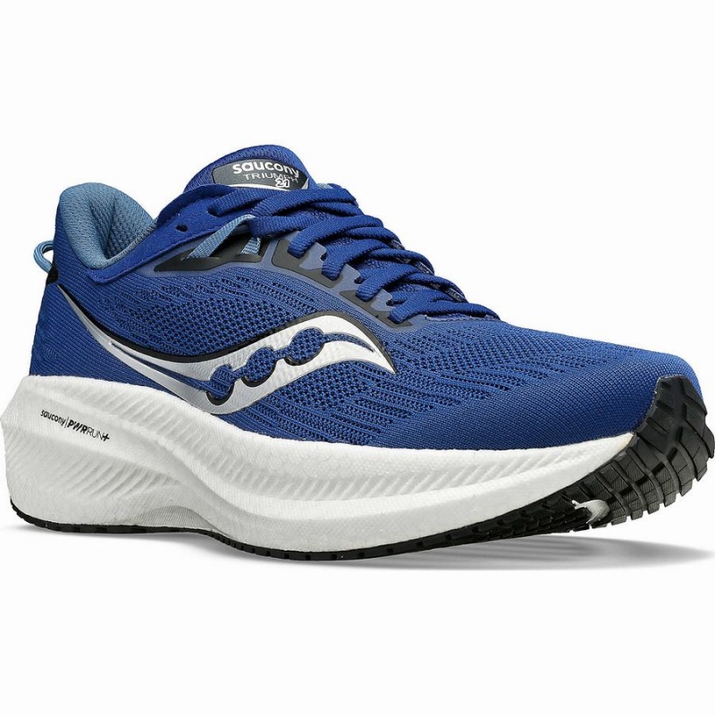 Indigo / Black Saucony Triumph 21 Men's Running Shoes | Philippines S35427-H06