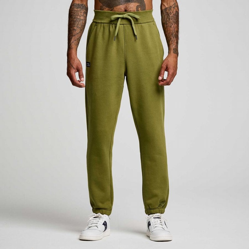 Khaki Saucony Recovery Men's Sweatpants | Philippines S14605-M72