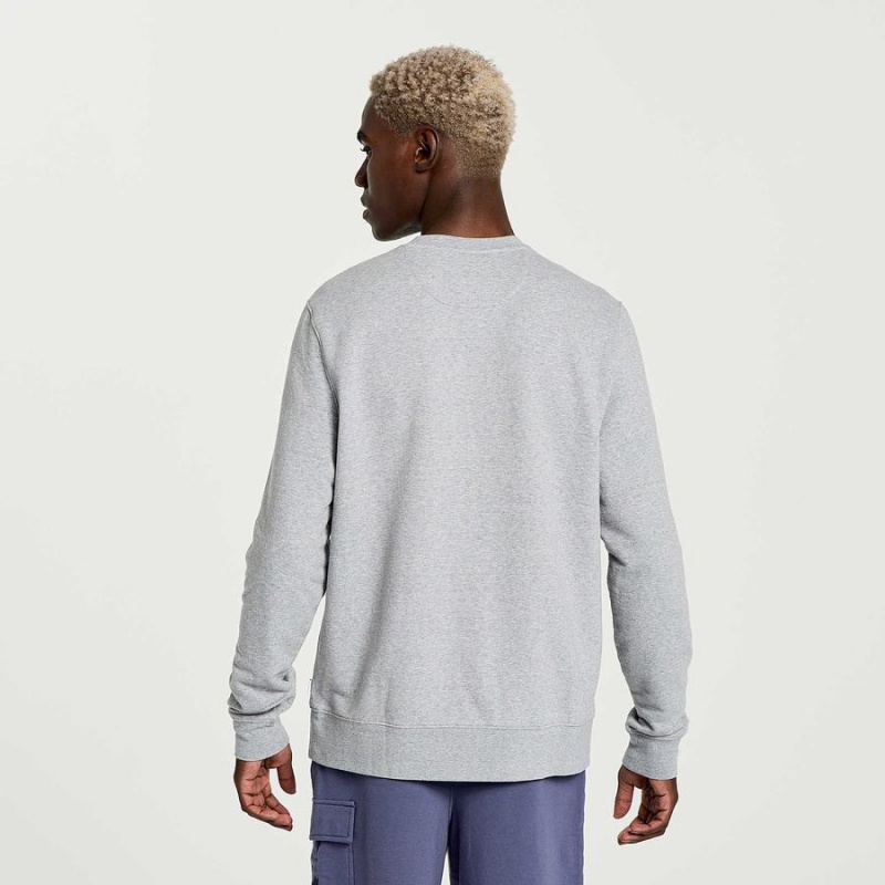 Light Grey Saucony Rested Crewneck Men's Sweatshirt | Philippines S20896-B48