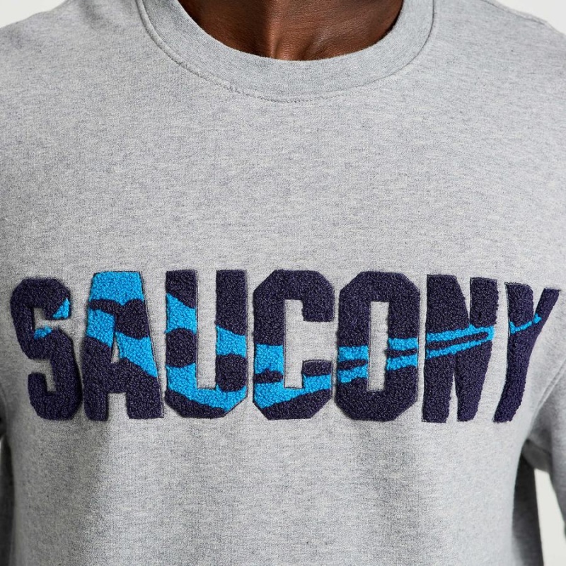 Light Grey Saucony Rested Crewneck Men's Sweatshirt | Philippines S20896-B48