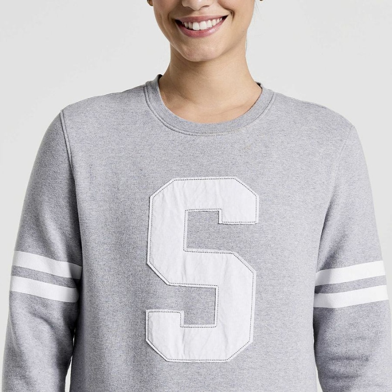 Light Grey Saucony Rested Crewneck Women's Sweatshirt | Philippines S26015-L92