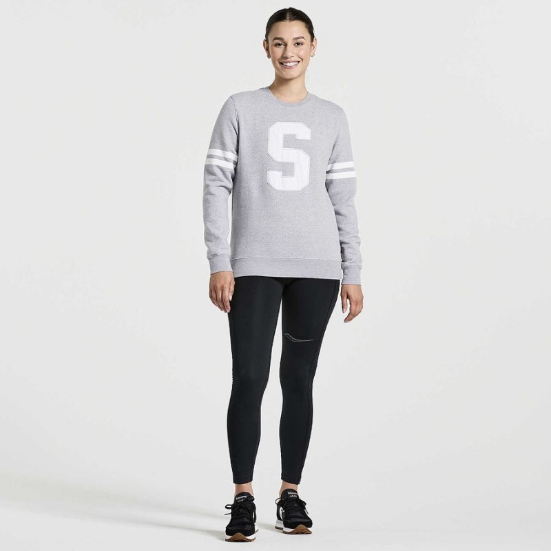 Light Grey Saucony Rested Crewneck Women's Sweatshirt | Philippines S26015-L92