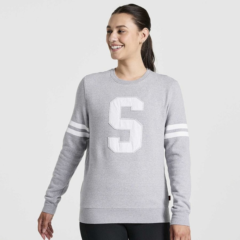 Light Grey Saucony Rested Crewneck Women\'s Sweatshirt | Philippines S26015-L92