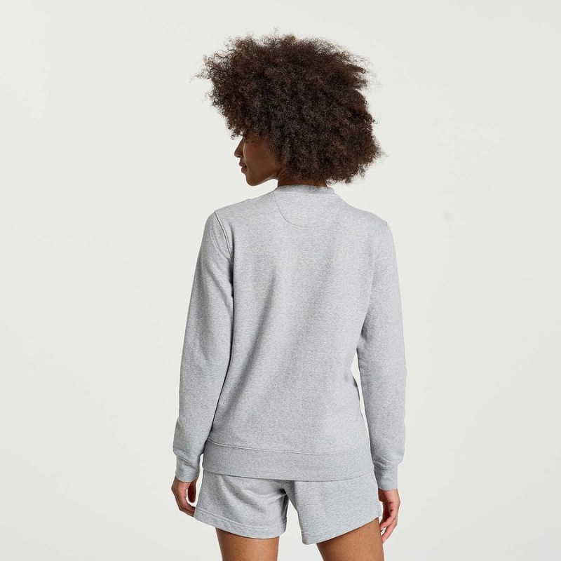 Light Grey Saucony Rested Crewneck Women's Sweatshirt | Philippines S19627-E68