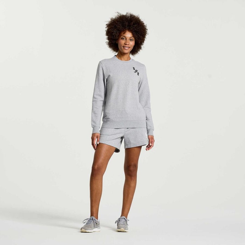 Light Grey Saucony Rested Crewneck Women's Sweatshirt | Philippines S19627-E68