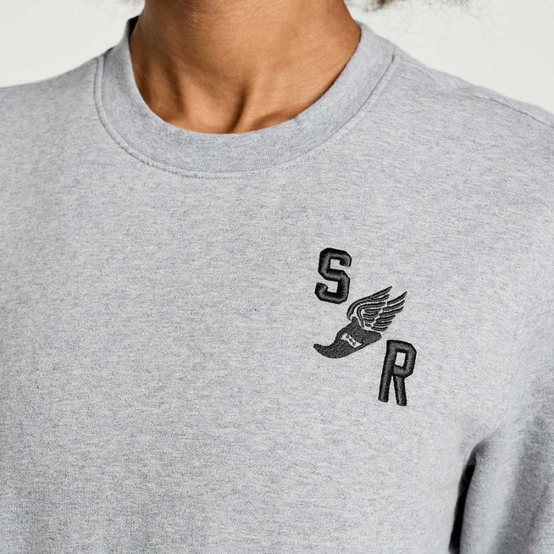 Light Grey Saucony Rested Crewneck Women's Sweatshirt | Philippines S19627-E68