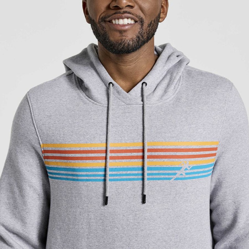 Light Grey Saucony Rested Men's Hoodie | Philippines S38510-L45