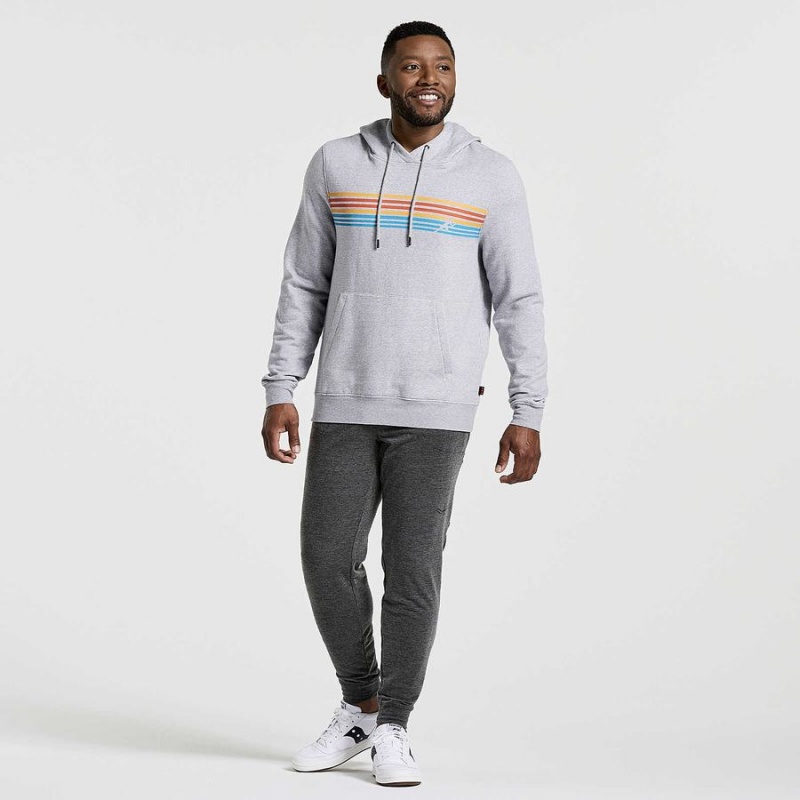 Light Grey Saucony Rested Men's Hoodie | Philippines S38510-L45