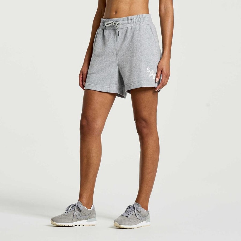 Light Grey Saucony Rested Sweat Women's Shorts | Philippines S39416-H36