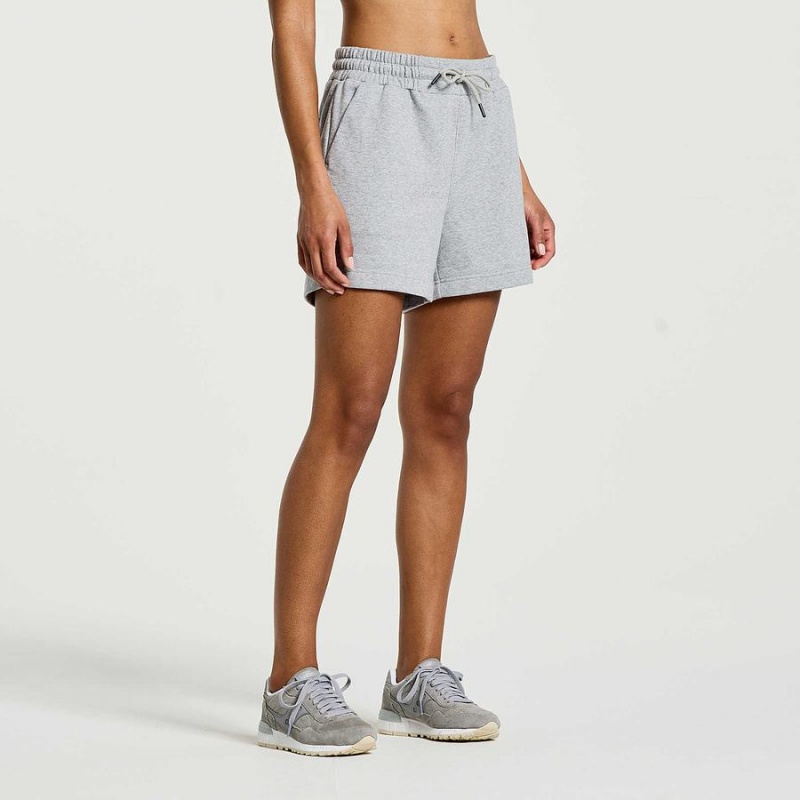 Light Grey Saucony Rested Sweat Women's Shorts | Philippines S39416-H36