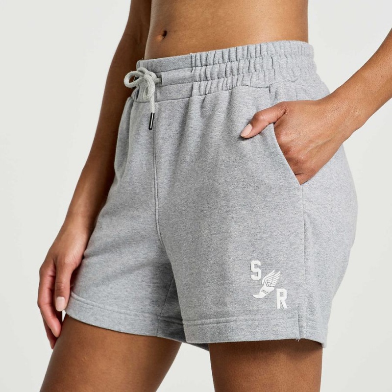 Light Grey Saucony Rested Sweat Women's Shorts | Philippines S39416-H36