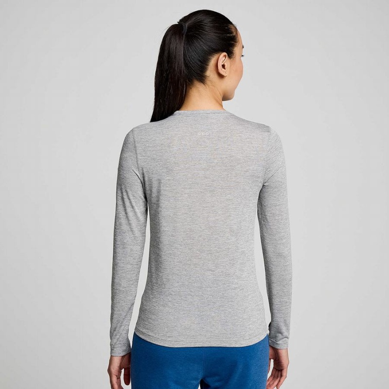 Light Grey Saucony Stopwatch Graphic Long Sleeve Women's T Shirts | Philippines S56371-G03