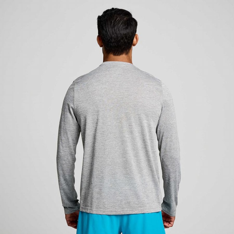 Light Grey Saucony Stopwatch Graphic Long Sleeve Men's T Shirts | Philippines S87510-E84