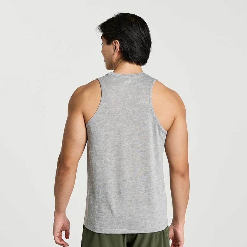 Light Grey Saucony Stopwatch Graphic Singlet Men's Tank Top | Philippines S34520-J58