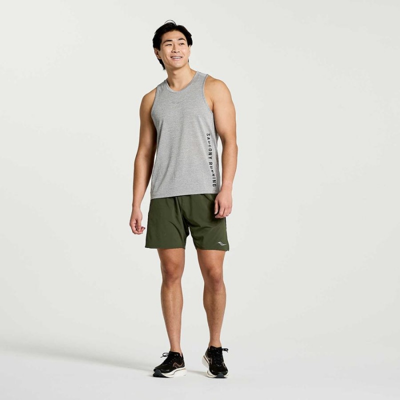 Light Grey Saucony Stopwatch Graphic Singlet Men's Tank Top | Philippines S34520-J58