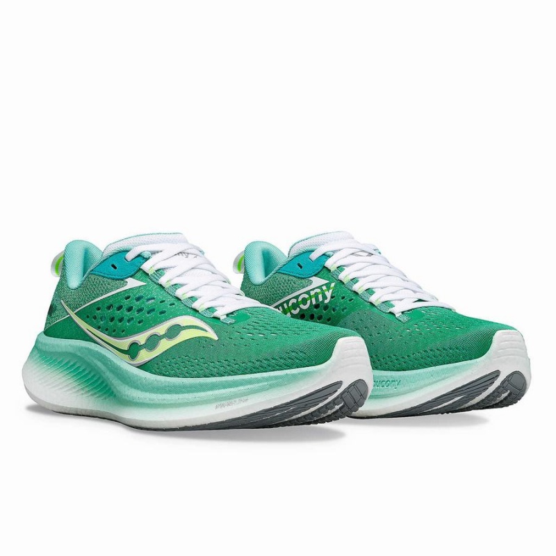 Mint / White Saucony Ride 17 Women's Running Shoes | Philippines S10724-J23