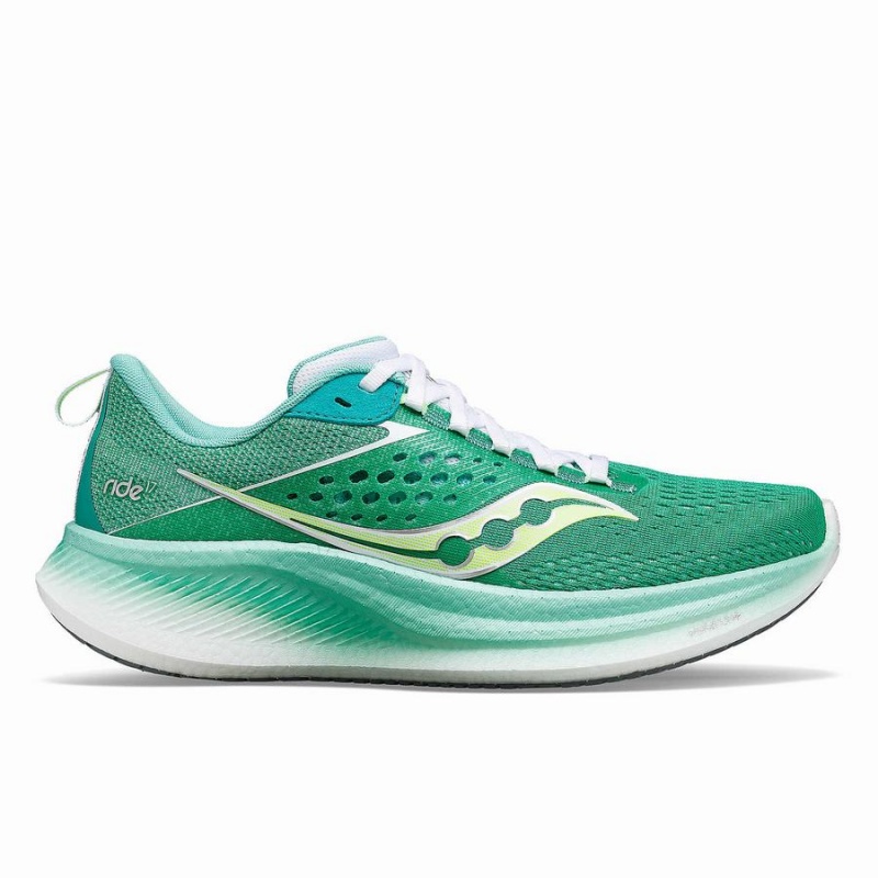 Mint / White Saucony Ride 17 Women\'s Running Shoes | Philippines S10724-J23