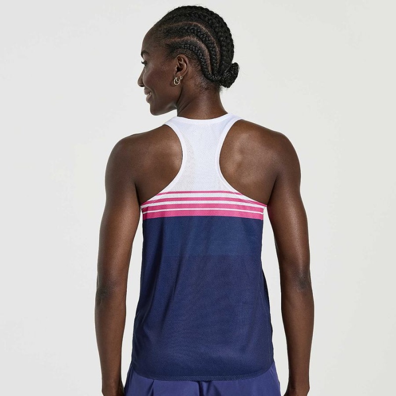 Navy Saucony Elite Singlet Women's Tank Top | Philippines S09768-C49