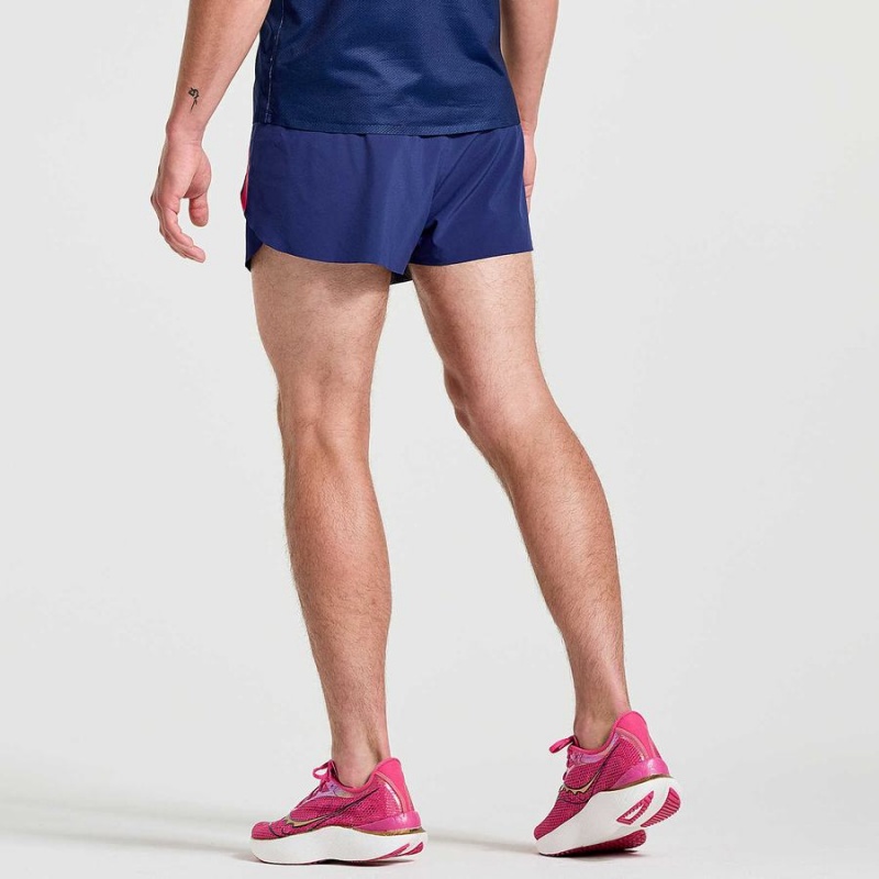 Navy Saucony Elite Split Men's Shorts | Philippines S84530-U90